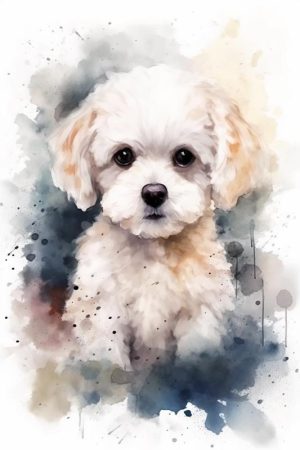 Schattige pup in aquarel