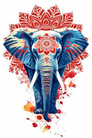 Krachtige Olifant met Kleurrijke Mandala