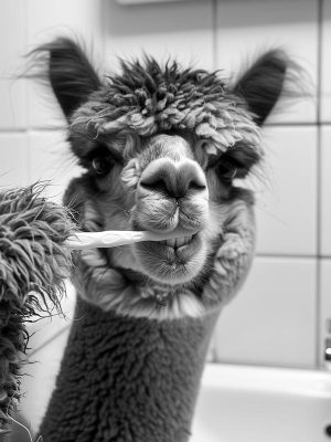Tandenpoetsende Lama!