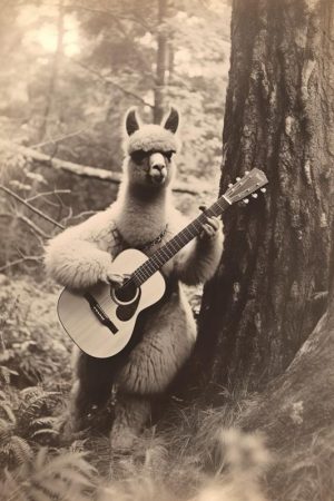 Lama op de Gitaar