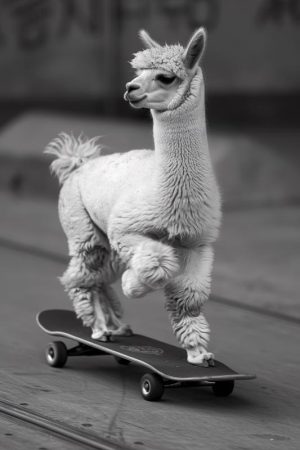 Skateboarding Llama Fun!