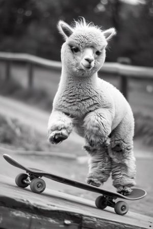 Skateboardende Alpaca Avontuur!