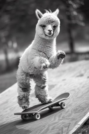 Skateboardende Alpaca Fun!