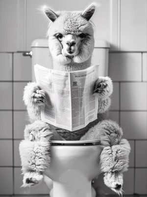 Lollige Lama op Toilet!