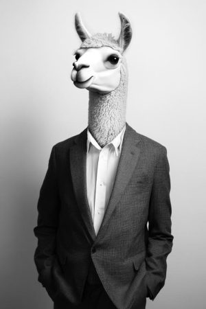 Stijlvolle Lama in Kostuum