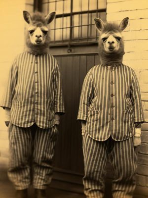 Stoere Lama's in Streepjes