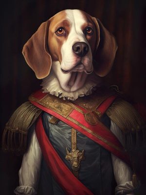 Majestueuze Beagle in Kostuum