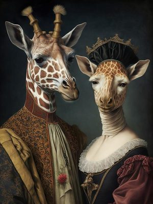 Twee stijlvolle giraffen