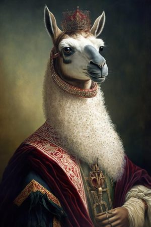 Koning Llama in zijn Glorie