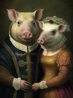 Het elegante varkensechtpaar