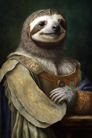 Majestueuze Luiaard in Kostuum