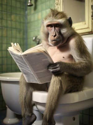 De Wijze Aap op het Toilet