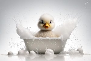 Schattige Eend in Bad!