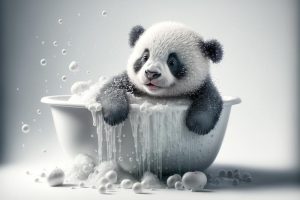 Schattige Panda in Bad!