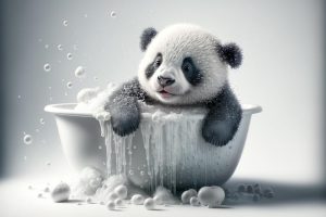 Schattige Panda in Bad!