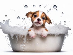 Schattige Puppy in Bad!