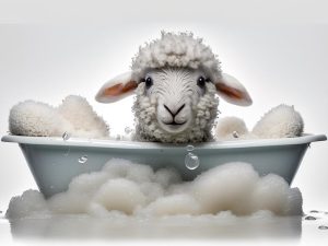 Schapen in Bad: Een Knuffelgevoel!