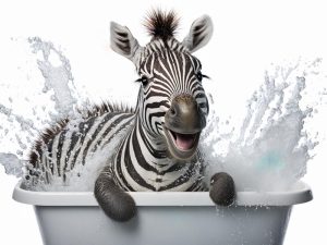 Zebra in de Bad!