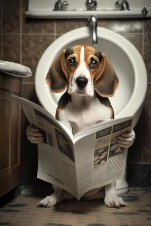 De Leuke Beagle op het Toilet