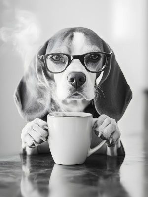 De slimme koffiebeagle