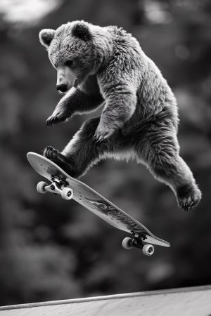 Skateboardende Beer: Pure Stijl!