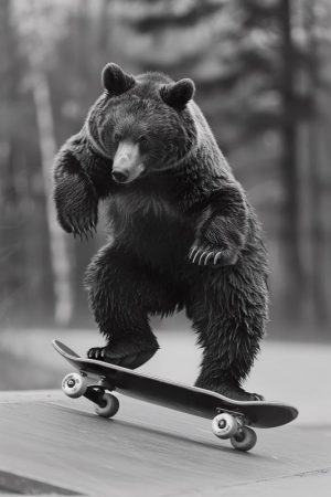 Skateboardende Beer!