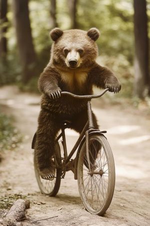 Fietsende Beer: Een Vrolijke Vriend!