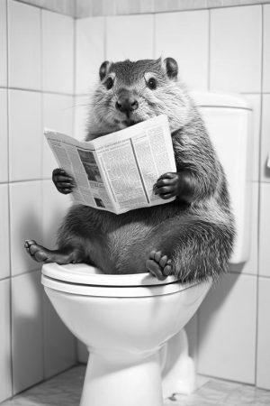 Poezenmoment op het toilet
