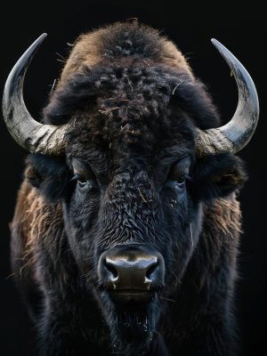 Krachtige Bison in Het Donker