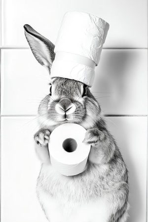 Lollige Konijn met Toiletpapier