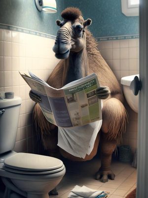 Lollige Kameel Op Het Toilet