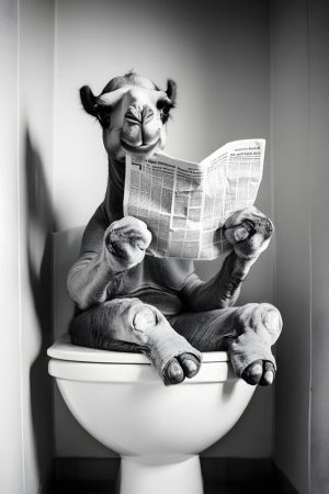 Ontspannen Dromedaris met Krant