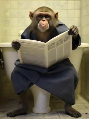 Slimme Aap op de Toilet