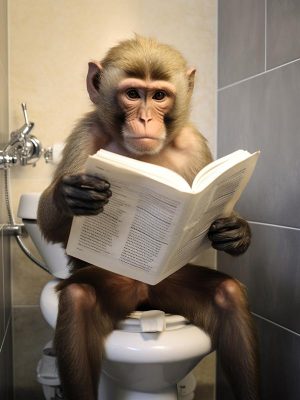 Grappige Aap met Boek
