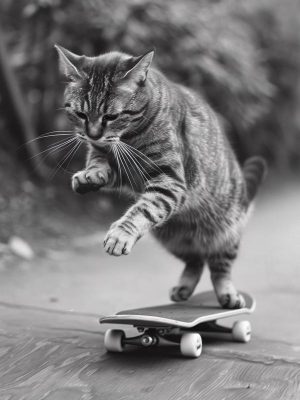 Skateboardende Kattenactie!