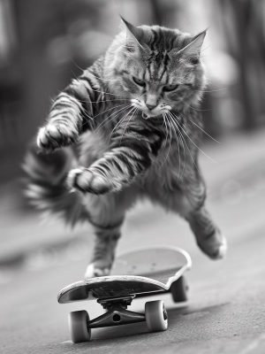 Skateboardende Kat!