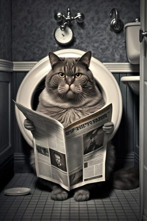 Kattenkrantje op het toilet