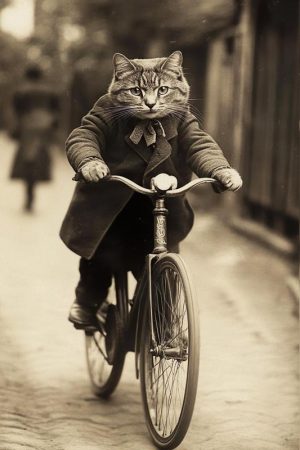 Stoere Fietsende Kat