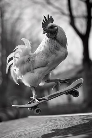 Skateboardende Haan