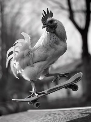 De Coole Skateende Kip