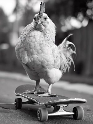 Skateboardende Kippen: De Coolste Klauwen in de Stad!