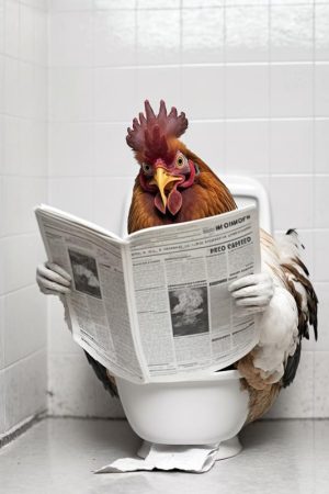 Kip op de Toilet: Een Vrolijke Verrassing!