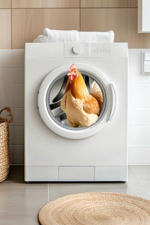 Kip in de Wasmachine!