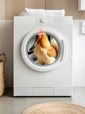 Kip in de Wasmachine