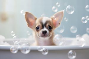 Schattige Chihuahua in Bad!