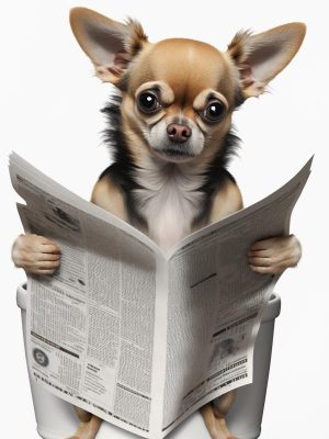 Chihuahua met Krant