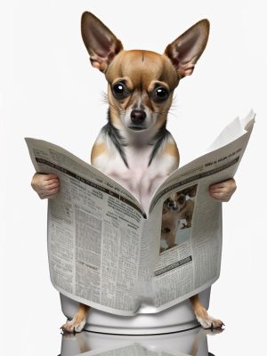 Slimme Chihuahua leest de krant!