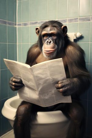 Levende Krantenlezende Aap