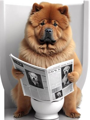 Chow Chow met Krant: Ontspannen Moment
