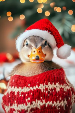 Feestelijke Eend in Kerstsfeer